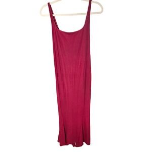 Gap Womens XS Burgundy Scoop Neck Deep V Back Maxi Dress NWT